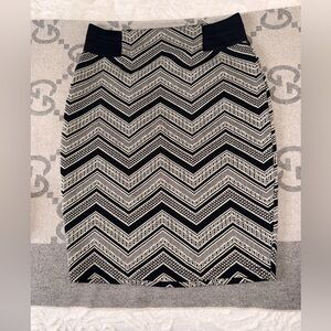 Maurices Black & White Chevron Pencil Skirt